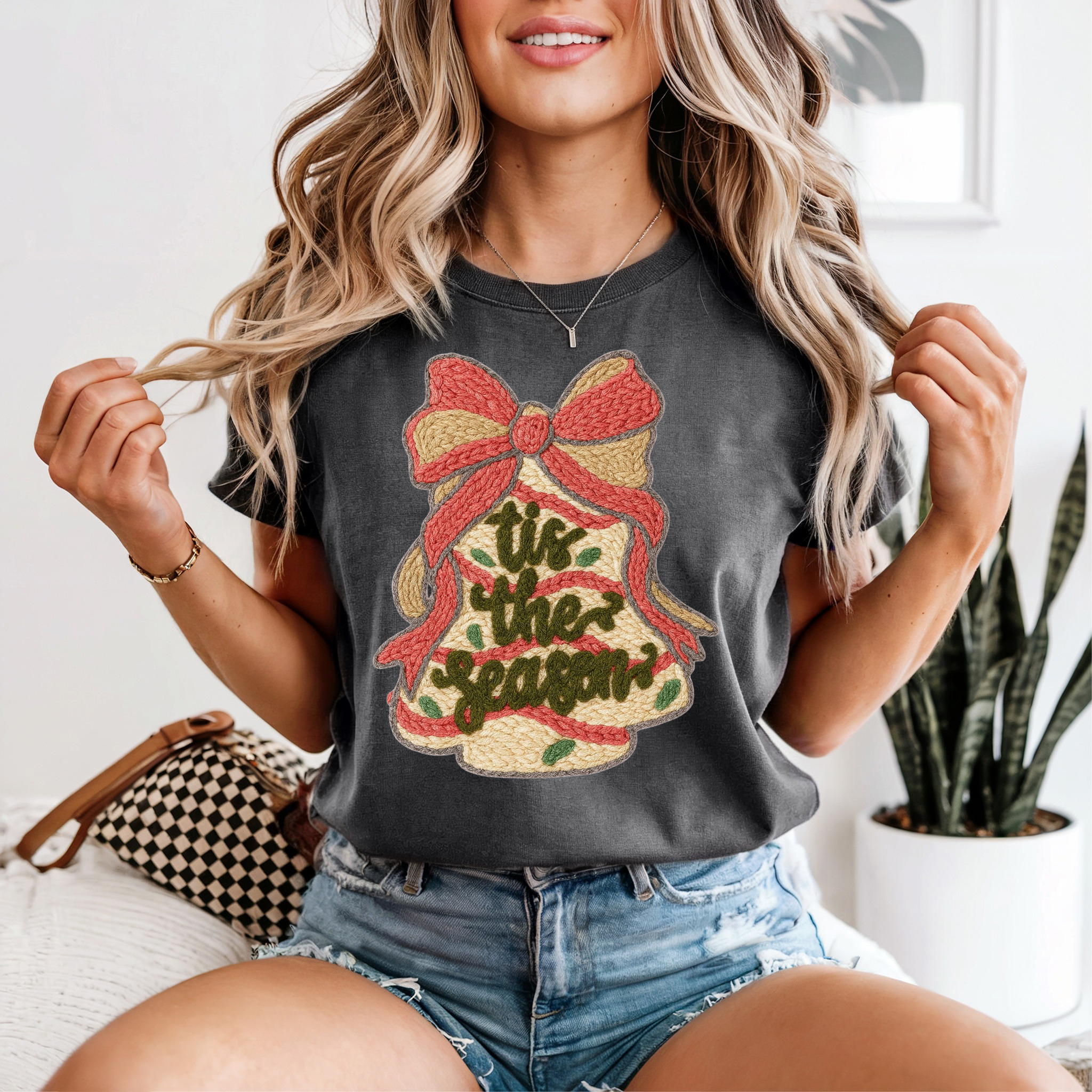 Christmas Faux Yarn Tis the season T-Shirts
